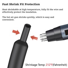Black Heat Shrink Tubing Tube Dual Wall 3:1 Marine Adhesive Glue Lined