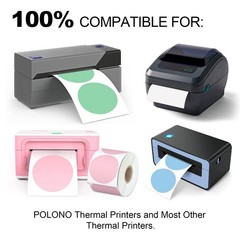 2″ 6 Rolls 4500 Labels Red Circle Direct Thermal Stickers Labels Rolls Compat…