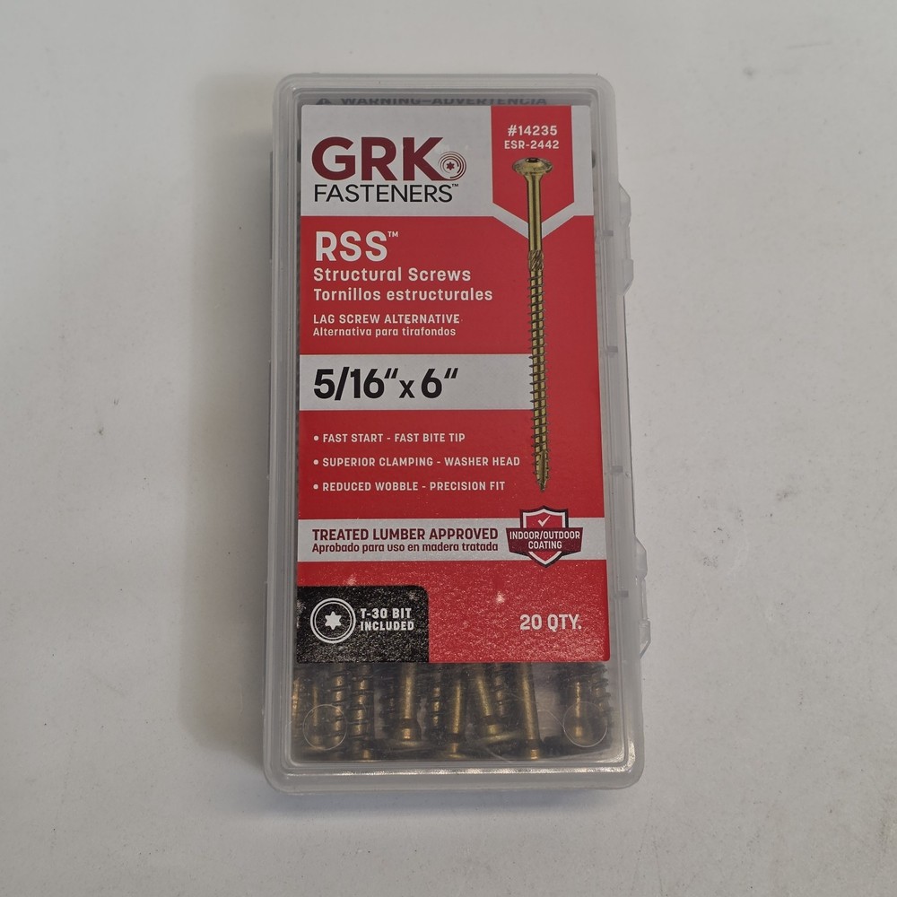 GRK RSS 5/16″ x 6″ Screws 20 pcs/pk. 14235. Color: Gold