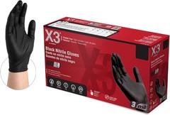First Glove Black Nitrile Light Industrial Disposable Gloves 3 Mil, Latex Free