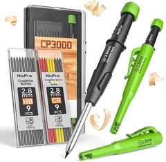 Carpenter Pencil with Sharpener, CP3000 Carpenter Mechanical Pencils with 19 …