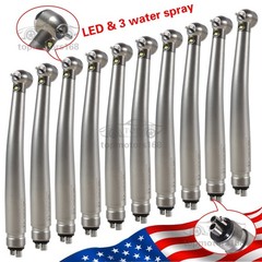 10 PACKS Dental High Speed E generator LED Handpiece Air Turbine 4Hole