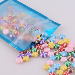 Clear Front Colorful Custom Zip Pouch with Round Hang Hole Multi-Use Foil Bag