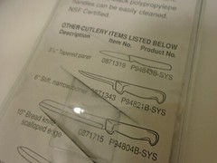 New Chef Starter Set (4) Pro Knives 8in Chefs 6in Boning 12in Bread 10in Cimeter