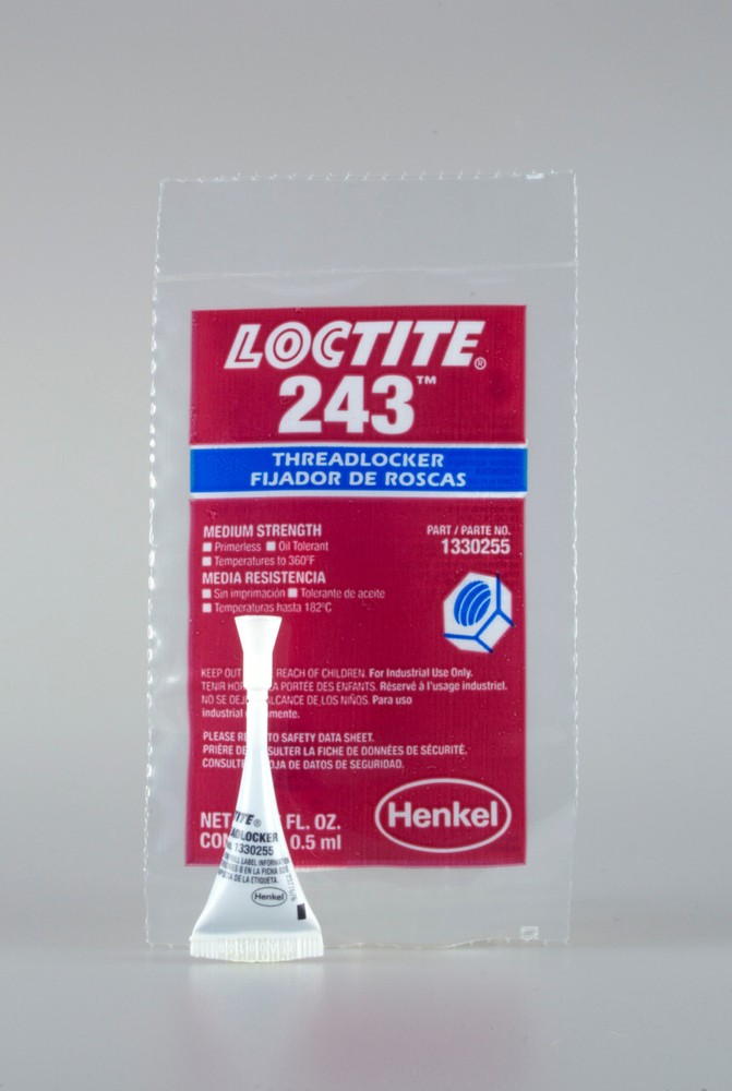 Loctite 243 Threadlocker, Blue Medium Strength, 0.5 ml Ampule, 1330255