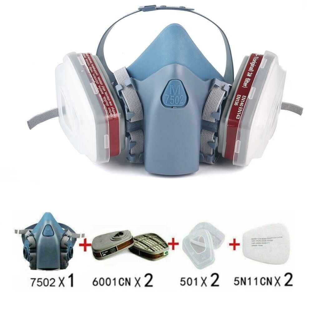 7 IN 1 Reusable Half Face Respirator Facepiece GAS MASK Spraying Painting Safe