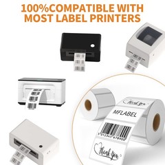 MFLABEL 12 Rolls Thermal Shipping Labels (12,000 12 Rolls, 2.25 X 1.25 White