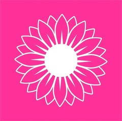 White Sunflower Vinyl Decal for Cars Trucks Vans Walls Laptop | Flower Floral St