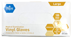 MedPride / MED Pride – LARGE Powder-Free Vinyl Exam Gloves – Box Of 100