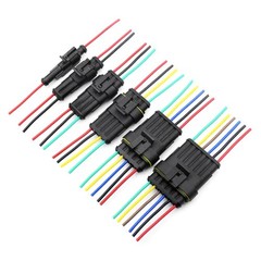 1-6 Pin Waterproof Male/Female Connectors Attached Wire Cable Colors Plug Sealed