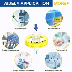 100PCS Nylon NY Syringe Filter 13mm 25mm Diameter 0.45 um 0.22 μm Pore Size HPLC