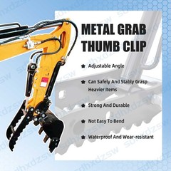L-Shaped Bracket Hydraulic Thumb Clip For Mini Excavators Attachments 3-Holes