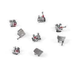 20 Pcs Dental Orthodontic Brackets Braces Mesh Base Mini Roth 018 345 Hooks