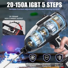Handheld Welding Machine 110V 20-150Amp Portable ARC Welder Gun w/ 20x Rods Grey