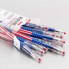 Box of 12 Pens 0.7mm Ballpoint Pen Stars and Stripes Flag Inspired