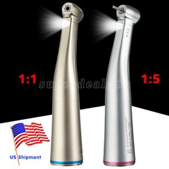 Dental 1:5 1:1 Electric Fiber Optic LED Contra Angle Handpiece Fit NSK Kavo to