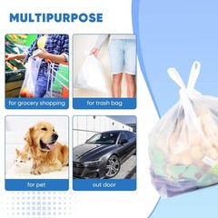 Bulk 100 Plastic Grocery Bags with Handles – Perfect for Small Business & Retail