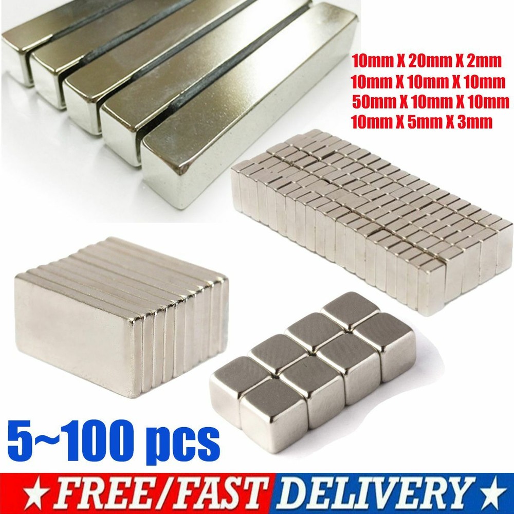10~100Pcs Magnets Block Cube Super Strong Rare Earth Neodymium Magnetic N35 lots