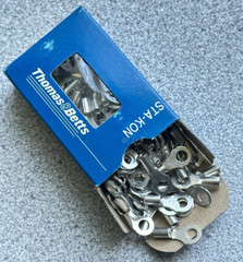 NEW Box of 100 T&B Sta-kon B14-8 Uninsulated Ring Terminals 18-14 AWG #8 Bolt