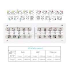 50X Dental Orthodontic Bracket Mini/Standard Roth/MBT 018/022 3-4-5 Hooks/3 Hook