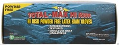 Emerald Latex Glove Total Max High Risk Latex Powder-Free Exam Gloves 15mil Blue