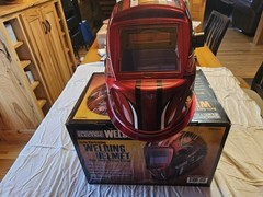 Chicago Electric Welding Auto Darkening Welding Helmet In Red Design Model 63121