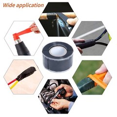 4 Rolls Self-Fusing Silicone Tape Rubber Insulating & Repair Tape Plumbing Tape
