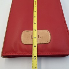Jon Hart Design Red Coated Canvas 9″ Zippered 3-Ring Binder LSL Monogram