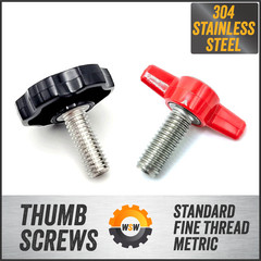 3/8″ Thumb Screw Bolts Black Round Clamping Hand Knob Stainless Steel