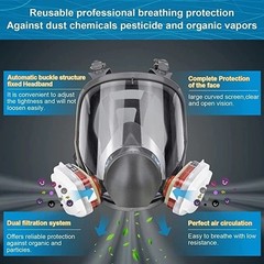 Full Face Gas Mask Painting Spraying Respirator w/Filters for 6800 Facepiece