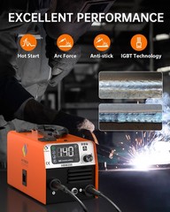 200A 110V/220V Gasless MIG Flux Core ARC/Lift TIG/MMA Welder &TIG Torch Home DIY