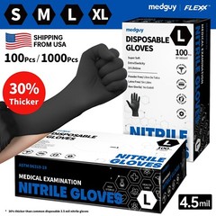 Disposable Nitrile Gloves 100 PCs 4.5 mil Black Powder-Free Food-Safe Exam Glove