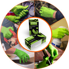 GLOVEWORKS HD Green Nitrile Disposable Industrial Gloves, 8 Mil, Box of 100