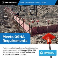 Sandbaggy OSHA Rebar Safety Caps (Impalement Protection) | Rebar #3-8 [USA Made]