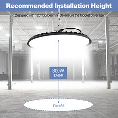 10 Pack 300W UFO LED High Bay Light Shop Industrial Commercial Factory Warehouse