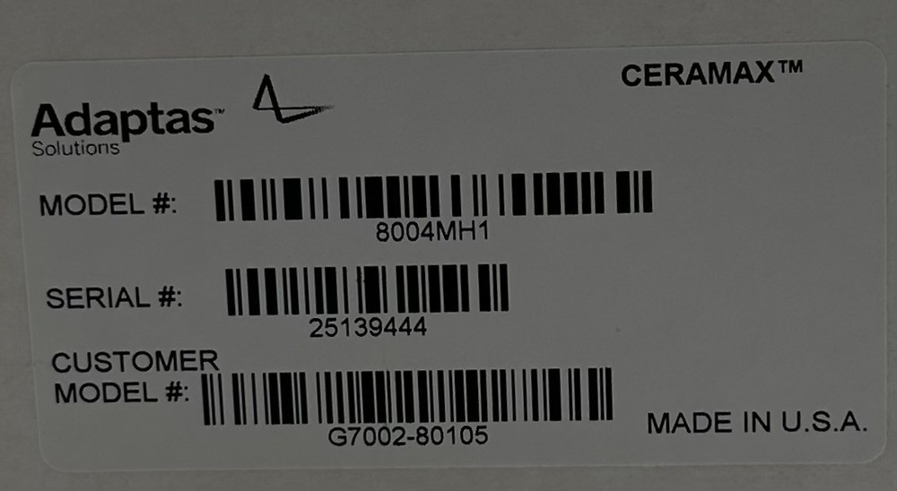 ADAPTAS SOLUTIONS CERAMAX 8004MH1 G7002-80105 ELECTRON MULTIPLIER