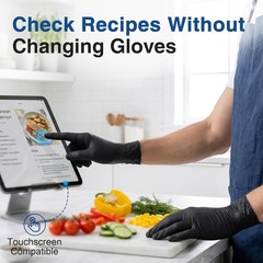 Ambidextrous 4 Mil Vinyl Gloves – Black, 100 Count, Food Safe & Latex-Free