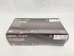 (100/Pk) ANSELL Microflex Midknight Nitrile Exam Gloves – XSmall – Black MK296XS