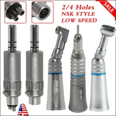 NSK Style Dental Slow Low Speed Handpiece Straight Contra Angle Air Motor 2/4H