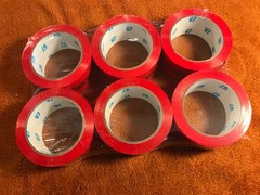 6 Rolls EBAY BRANDED Packaging Tape RED Logo 2″ x 75 yards NEW SEALED!