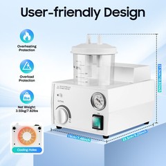 Vacuum Phlegm Quiet Suction Unit Portable Medical Emergency Aspirator Machine