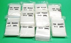 3 x 3 Bags 2mil Clear Reclosable Top Seal Squeeze Lock Bags 3″ Square 1000 Pcs