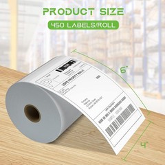 MFLABEL® 4 Rolls of 450 Direct Thermal Shipping 450 Labels/ Rolls, White