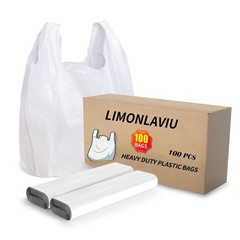 Bulk 100 Plastic Grocery Bags with Handles – Perfect for Small Business & Retail
