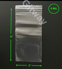 3″ x 6″ Heavy Duty Clear Resealable Zip Top Lock FDA Clear Plastic Bags 6 miL