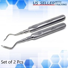 2 Pcs DENTAL HEIDBRINK ROOT TIP PICKS ELEVATORS H2 + H3 RIGHT LEFT SLIM HANDLES