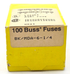 Box of 100 Bussmann MDA6-1/4 Fuses 6-1/4 Amp 250 Volt Slow Blow 1/4″ x 1-1/4″