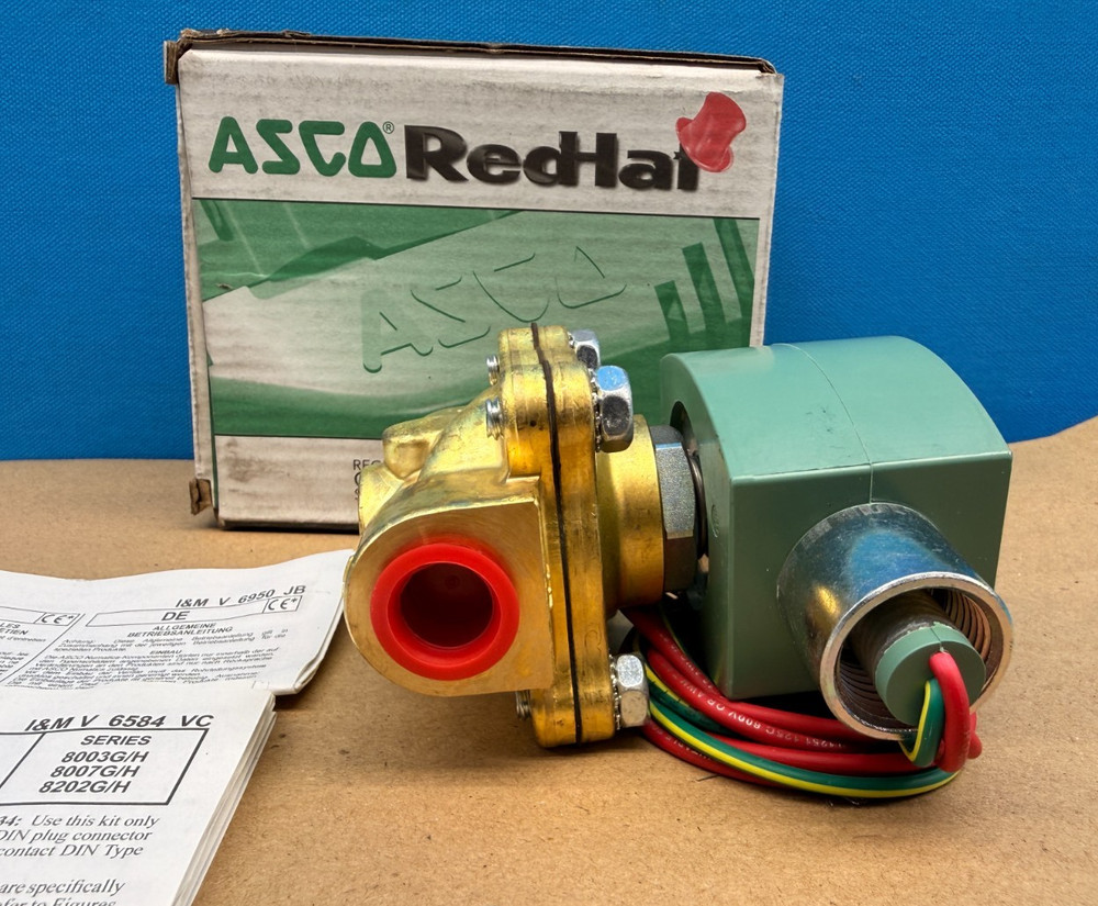 ASCO RedHat 8210G093 Solenoid Shutoff Valve 3/8in Brass 120V 150 PSI