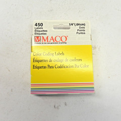 COLOR CODING LABELING DOTS GREEN CASE OF 10 BOXES 450 DOTS PER 1/4″ MR404-5