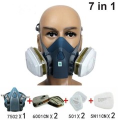 7 IN 1 Reusable Half Face Respirator Facepiece GAS MASK Spraying Painting Safe